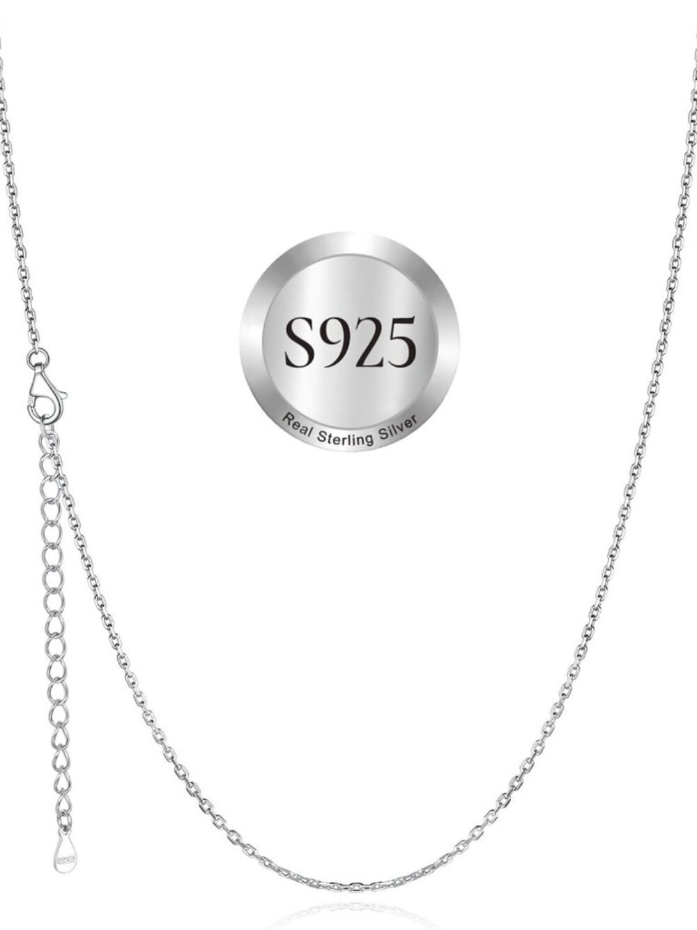 Elegant 925 Sterling Silver Necklace for Women - Thin Cable/Box/Rope Chain